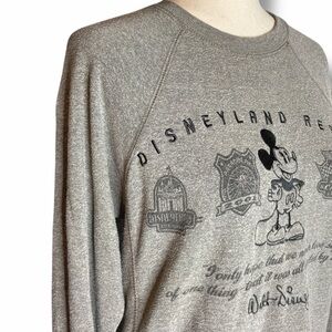 Disneyland Resort Grey Mickey Mouse Crewneck Broken In Terry Sweatshirt